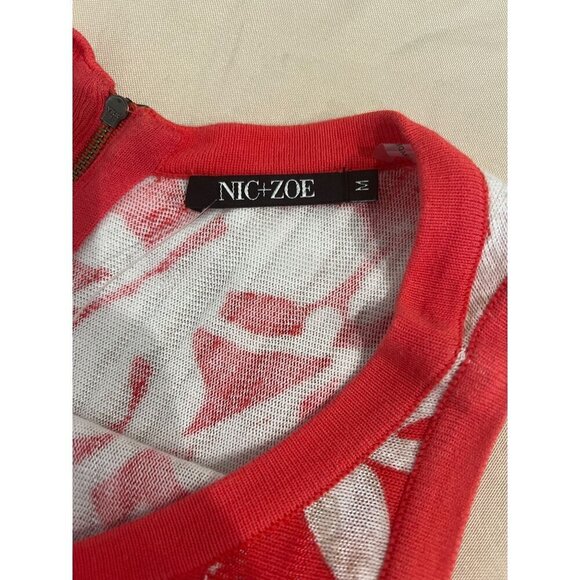 Nic+Zoe Terrace Twirl Floral Sleeveless A-Line Dress Pink, White & Black Size M - Picture 3 of 14